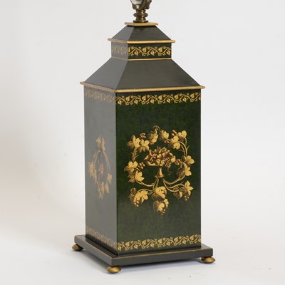 Lot 44 - Paint Decorated Metal Lamp