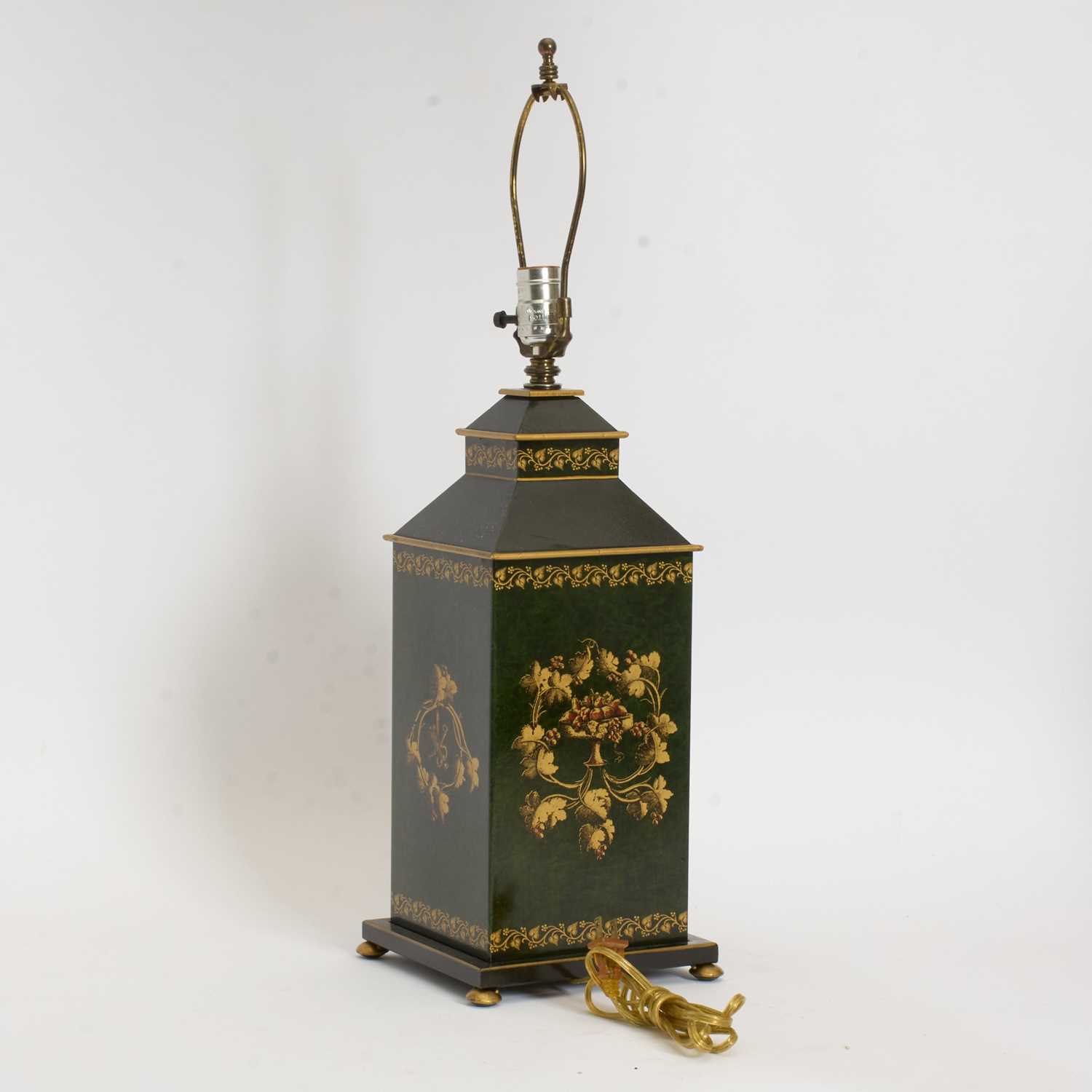 Lot 44 - Paint Decorated Metal Lamp