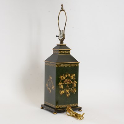 Lot 44 - Paint Decorated Metal Lamp