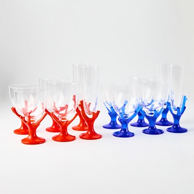 Lot Elizabeth Garouste and Mattia Bonetti for Daum Blown Glass and Pâte-de-Verre Drinking Service