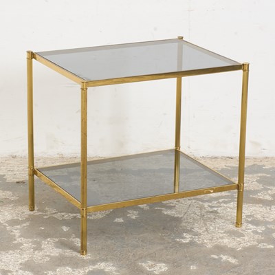 Lot 101 - Two-Tier Gilt Metal and Smoked Glass Side Table