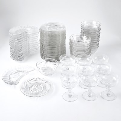 Lot 183 - Set of Thirty-Six Molded Glass Bowls and Underplates