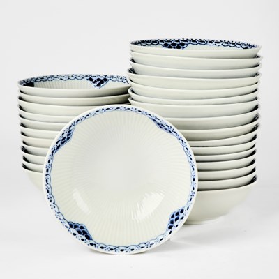 Lot 131 - Set of Twenty-Eight Royal Copenhagen Porcelain "Princess" Pattern Bowls