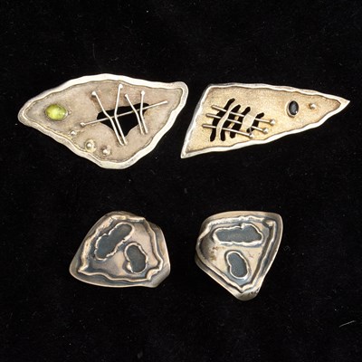 Lot 114 - Pair of H. Fred Skaggs Sterling Earclips