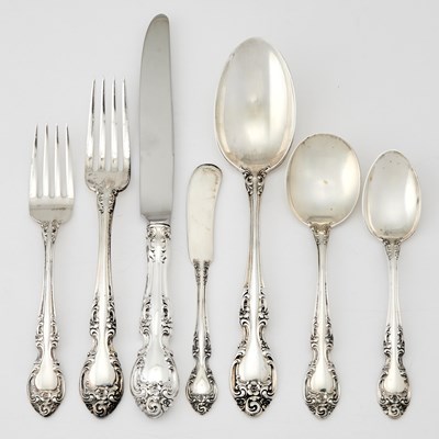 Lot 160 - Gorham Sterling Silver "Melrose" Pattern Flatware Service