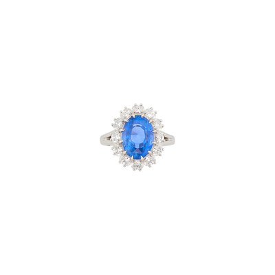 Lot 145 - Platinum, Sapphire and Diamond Ring