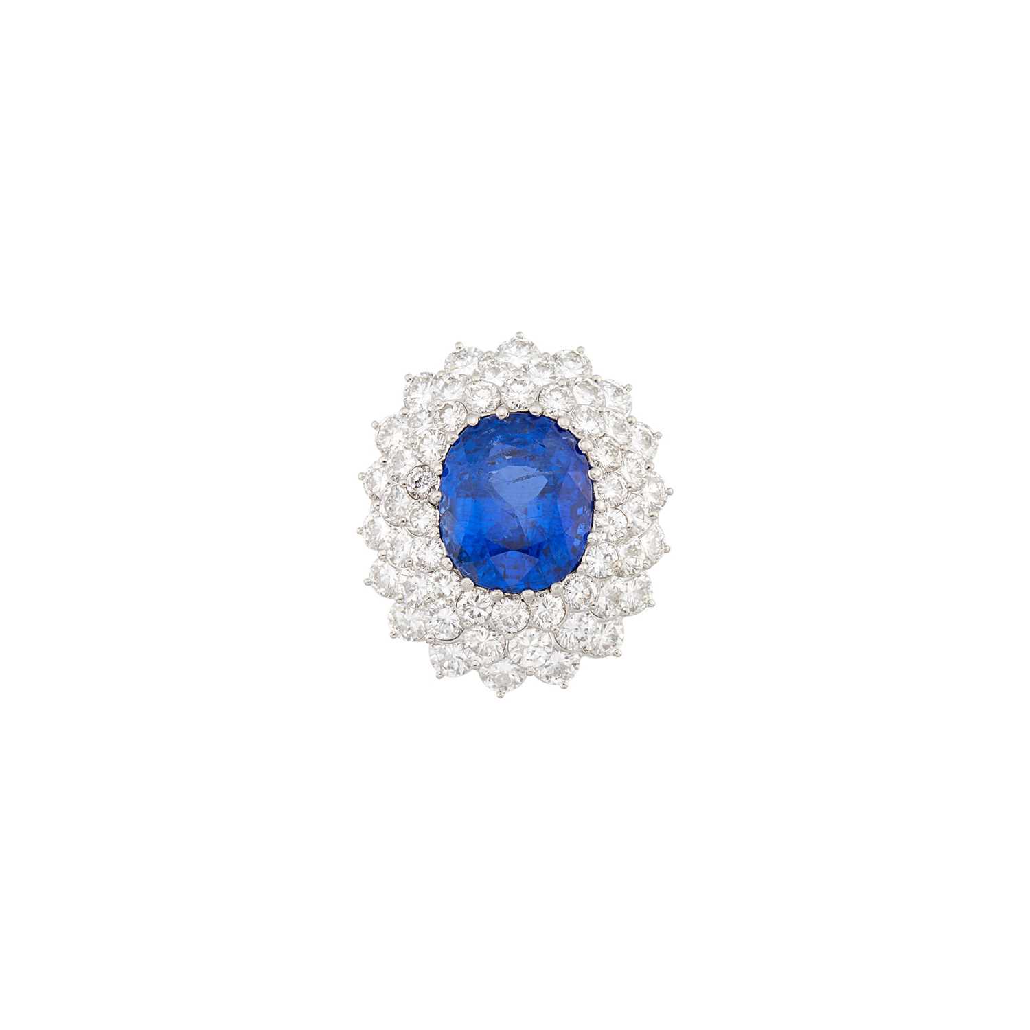 Lot 271 - Platinum, Sapphire and Diamond Ring