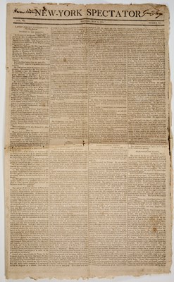 Lot 13 - The New-York Spectator issue announcing Hamilton's death