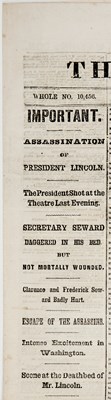 Lot 39 - The New York Herald, April 15, 1865, announcing Lincoln's assassination