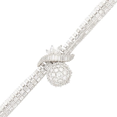 Lot 268 - Jaeger LeCoultre Platinum and Diamond Bracelet-Watch