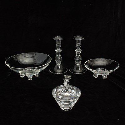 Lot 191 - Group of Five Steuben Glass Table Articles