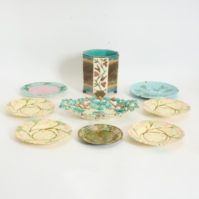 Lot 209 - Assorted Group of Nine Majolica Articles