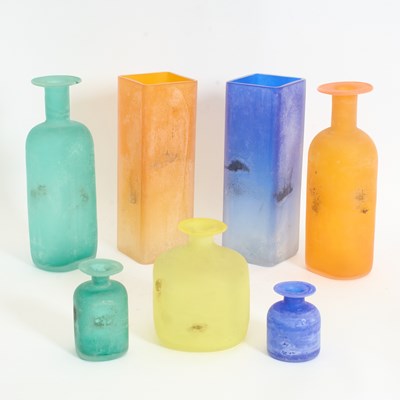 Lot 214 - Group of Seven Assorted Frosted Glass Vases