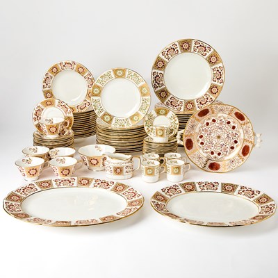 Lot 73 - Royal Crown Derby Porcelain "Red Derby Panel" Pattern Partial Dinner Service