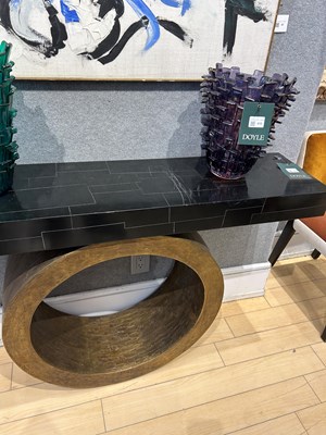 Lot 426 - Herve van der Straeten Ebonized Pearwood and Patinated Bronze "Anneau Model 206" Console Table
