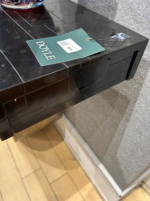 Lot 426 - Herve van der Straeten Ebonized Pearwood and Patinated Bronze "Anneau Model 206" Console Table