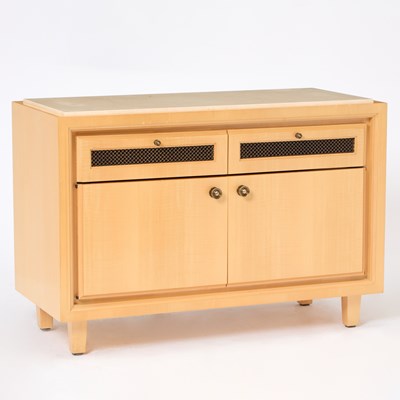 Lot Contemporary Marble Top Anigre Cabinet