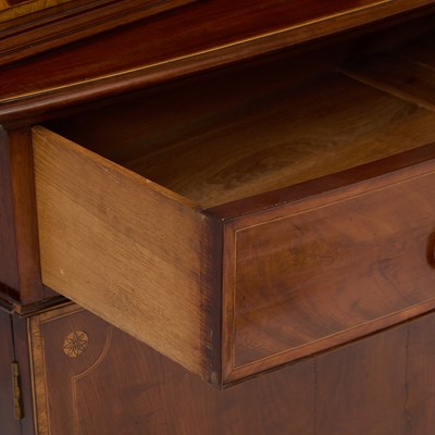 Lot 169 - Pair of George III Inlaid Mahogany Bookcase Cabinets