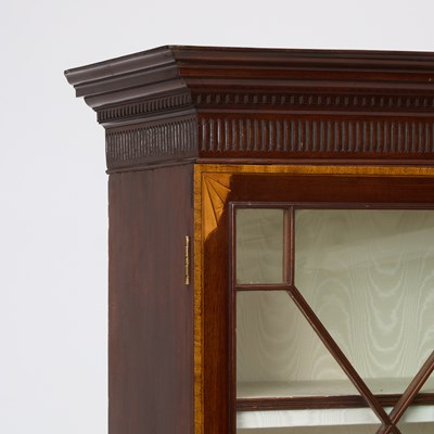 Lot 169 - Pair of George III Inlaid Mahogany Bookcase Cabinets