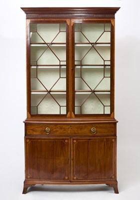 Lot 169 - Pair of George III Inlaid Mahogany Bookcase Cabinets