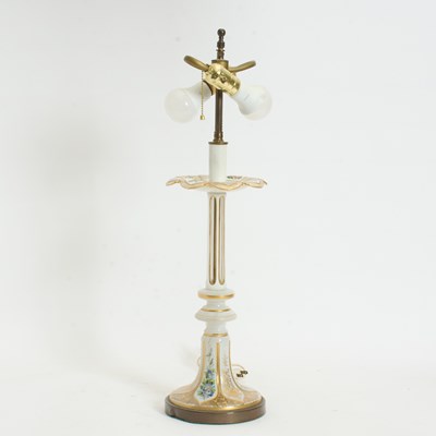 Lot 363 - Bohemian Overlay Glass Table Lamp