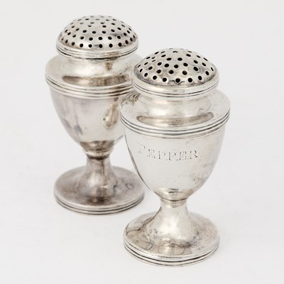 Lot 92 - Pair of Indian Colonial Silver Salt and Pepper Casters