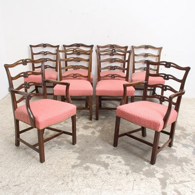 Lot 238 - Set of Eight George III Style Mahogany Dining Chairs