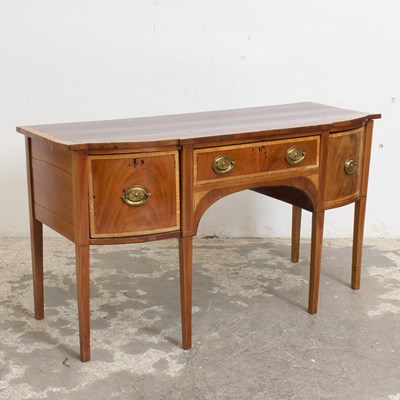 Lot 243 - George III Mahogany Satinwood Banded Sideboard