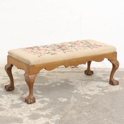 Lot 262 - Georgian Style Needlepoint Mahogany Bench