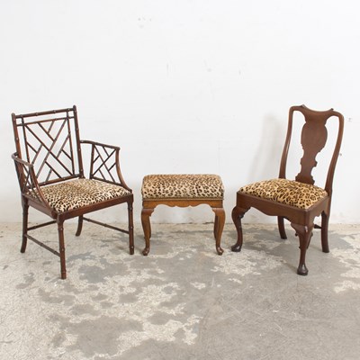 Lot 269 - Group of Georgian Leopard Print furniture