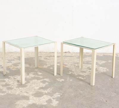 Lot 271 - Pair of White Painted Metal Low Tables