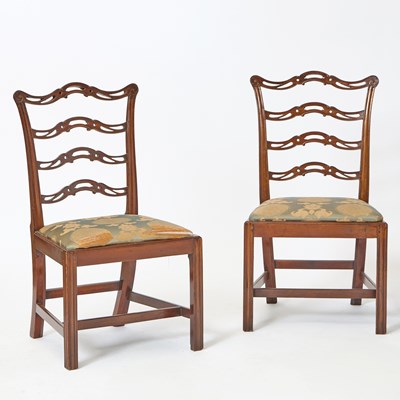 Lot 98 - Pair of Chippendale Carved Mahogany Side Chairs