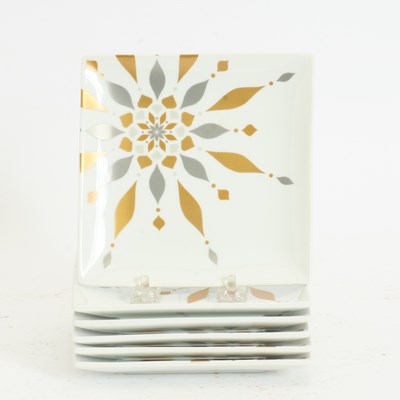 Lot 280 - Set of Six Square Shaped Dessert Plates