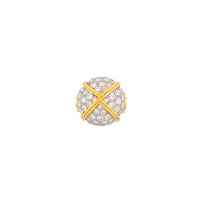 Lot 222 - Verdura Gold, Platinum and Diamond Dome Ring