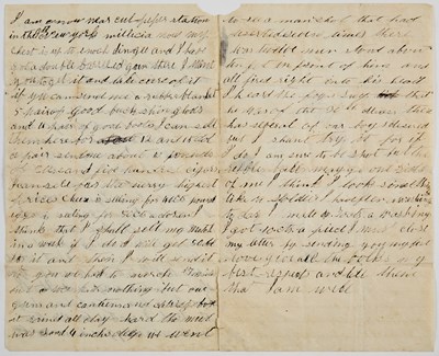 Lot 28 - An evocative letter written by a 15-year-old boy to his father about running away from home during the Civil War