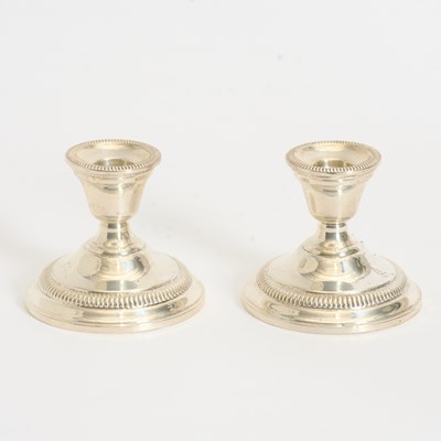 Lot 301 - Pair Sterling Weighted Candleholders