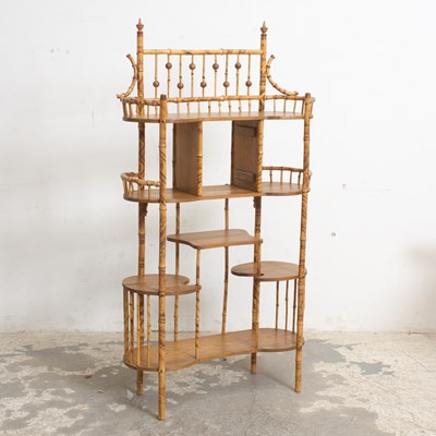 Lot 102 - Edwardian Bamboo and Pine Étagère