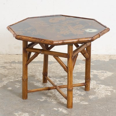 Lot 129 - Edwardian Style Bamboo and Lacquer Low Table