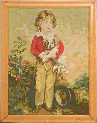 Lot 265 - Framed Needlepoint of Young Boy
