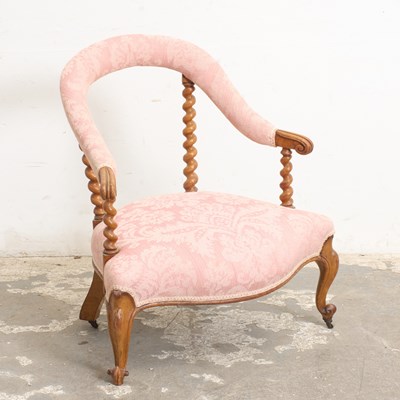 Lot 313 - Victorian Walnut Tub Chair