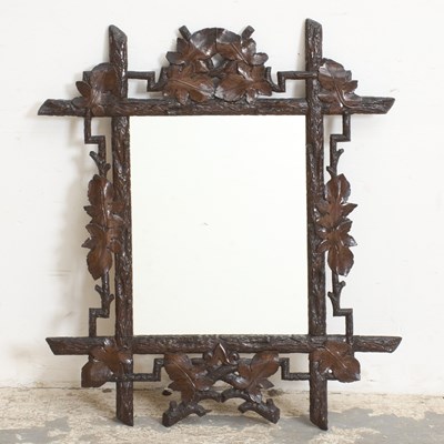 Lot 292 - Black Forest Style Mirror