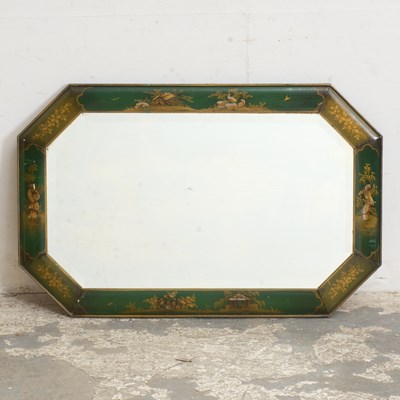 Lot 297 - Gilt Decorated and Green Painted Chinoiserie Mirror