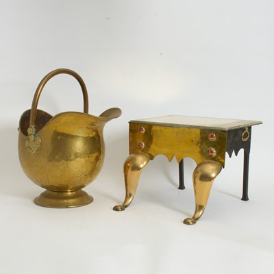 Lot 353 - Brass Footman and Coal Bucket