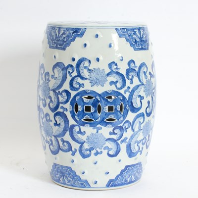 Lot 368 - Chinese Blue and White Garden Seat