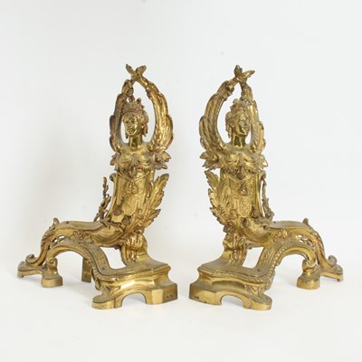 Lot 378 - Pair of Louis XV Style Figural Chenets