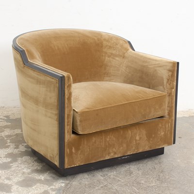 Lot 110 - Brown Suede Upholstered Tub Chair