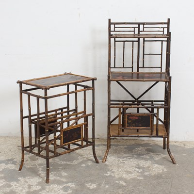 Lot 326 - Victorian Bamboo and Lacquer Side Table