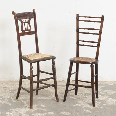 Lot 330 - Two Victorian Walnut Deportment Chairs