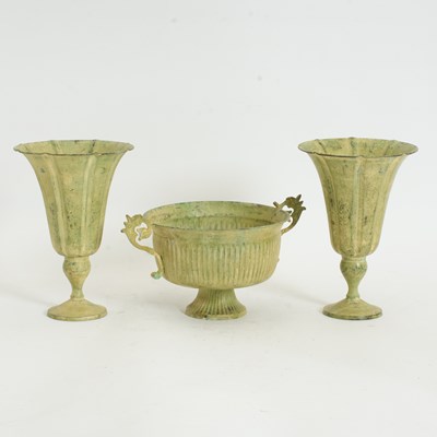 Lot 358 - Three Painted Metal Planters