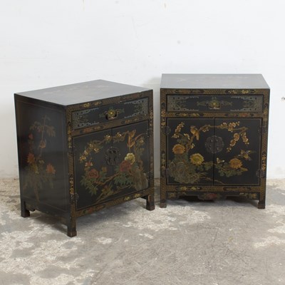 Lot 333 - Pair of Modern Chinese Lacquer Cabinets